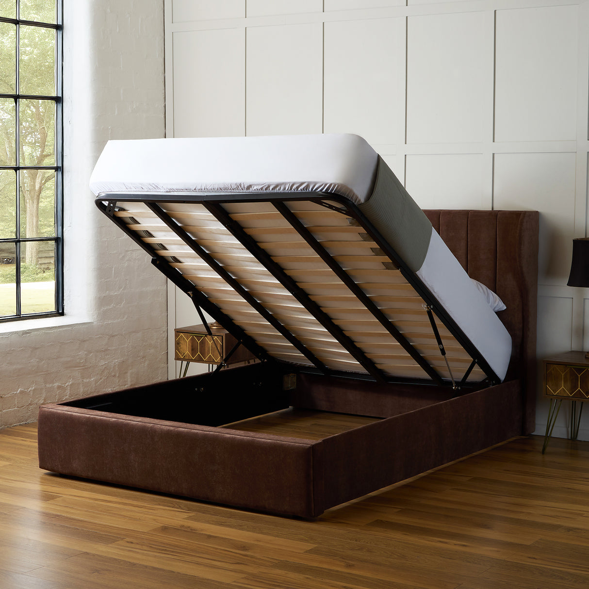 Lexi Winged Ottoman Bed Frame